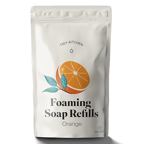 tidy kitchen single bag of foaming soap refills orange
 