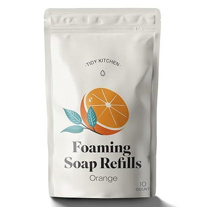 tidy kitchen single bag of foaming soap refills orange
 