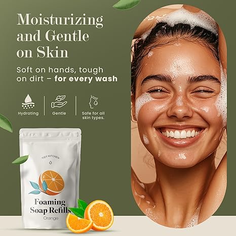 tidy kitchen moisturizing and gentle on skin orange foaming soap refills