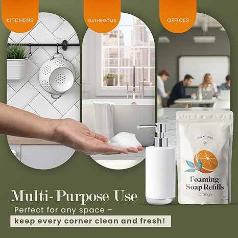 tidy kitchen multi purpose use orange foaming soap refills perfect for any space