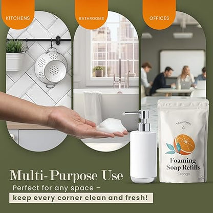 tidy kitchen multi purpose use orange foaming soap refills perfect for any space